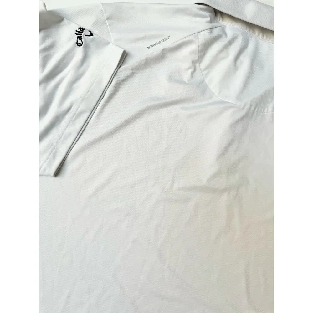 Callaway Men's Swing Tech Solid White Opti Dri Polo 3X - Picture 9 of 10